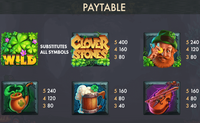clover stone paytable