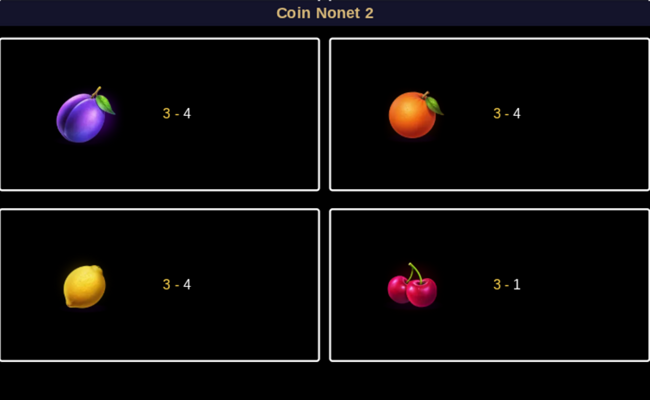 coin nonet 2 hold and win paytable 3