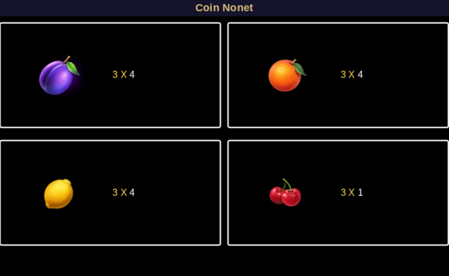 coin nonet hold and win paytable 3