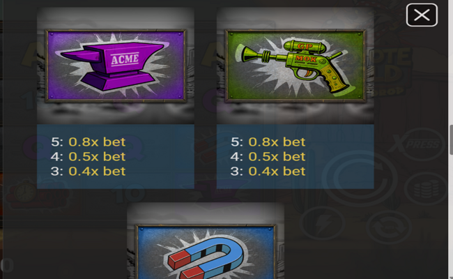 coyote gold paytable 2