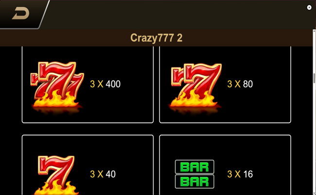 crazy 777 2 paytable 2