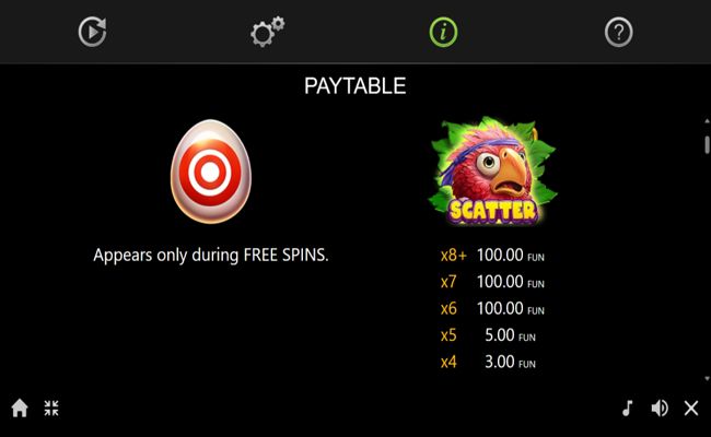 crazy red paytable 1