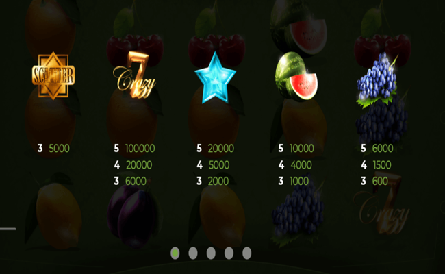 crazy seven 5 deluxe paytable 1