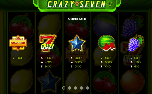crazy seven 5 paytable 1