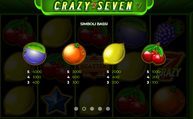 crazy seven 5 paytable 2