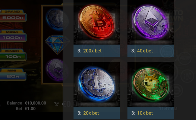 crypto crown 5 paytable 1