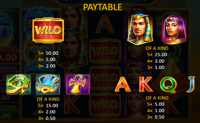 crystal scarabs paytable