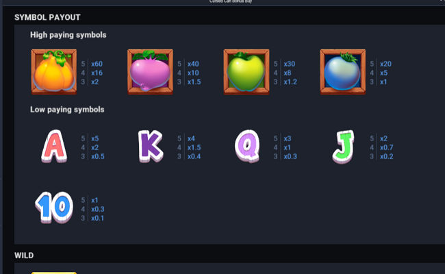 cursed can bonus buy paytable