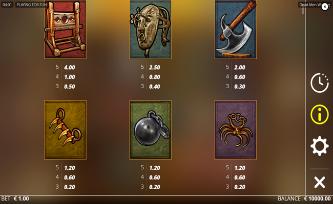 dead men walking paytable 1