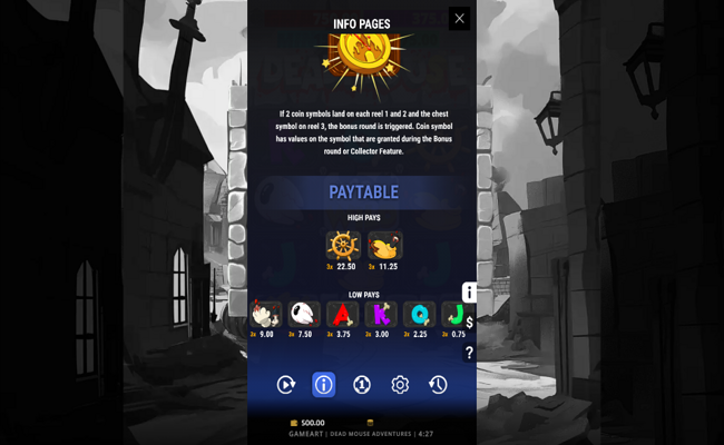 dead mouse adventures paytable