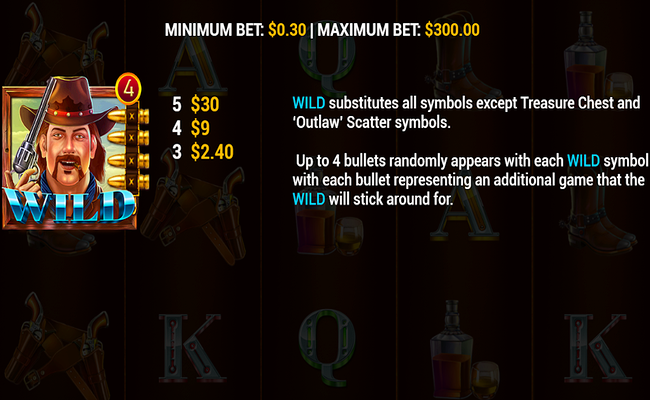 deadly outlaw paytable 1