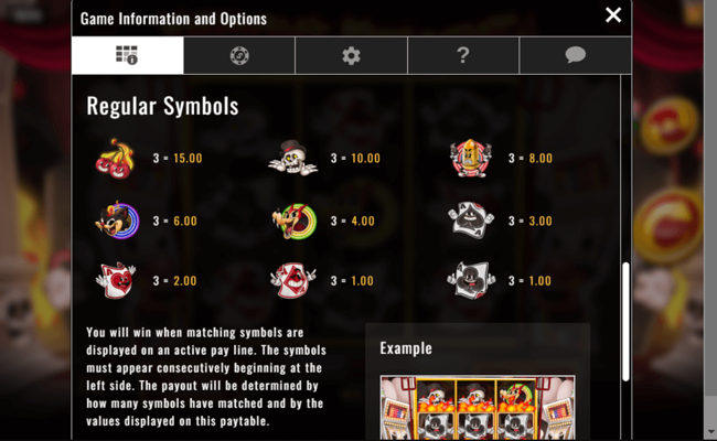 demons delight paytable