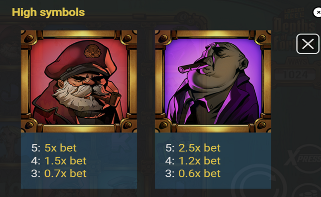 depths of fortune paytable 1