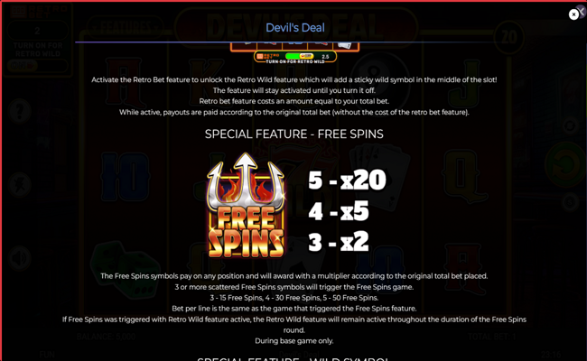 devils deal paytable 1