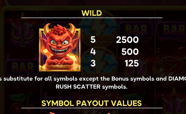 devils diamond rush paytable 1