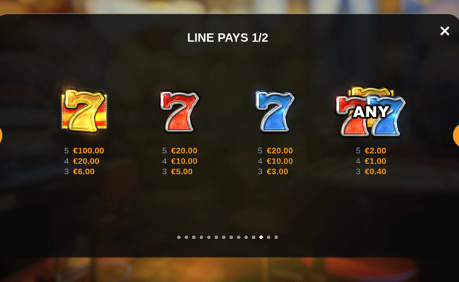 diamond bounty 7s hold and win paytable 1