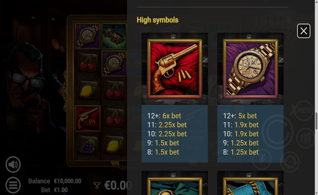 diamond dez paytable 1