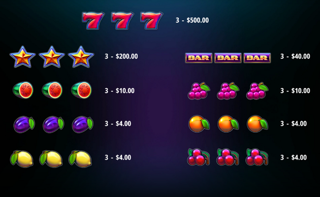 diamond diamond diamond paytable 1