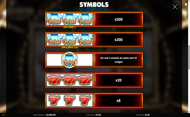 diamond hunter vip paytable 1