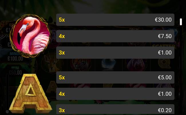 diamond king gorilla paytable 3
