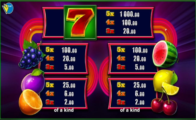 diamond mystery fruitilicious deluxe paytable