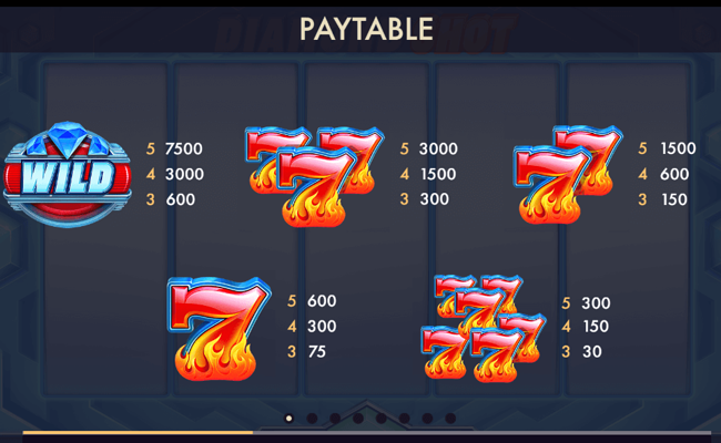 diamond shot paytable