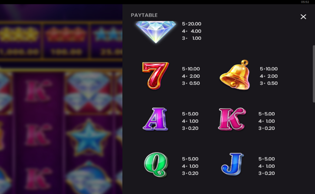 diamond supernova 20 paytable 2