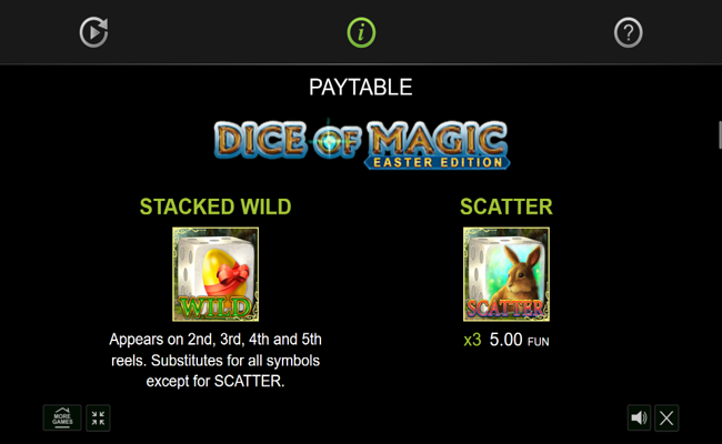 dice of magic easter edition paytable 1