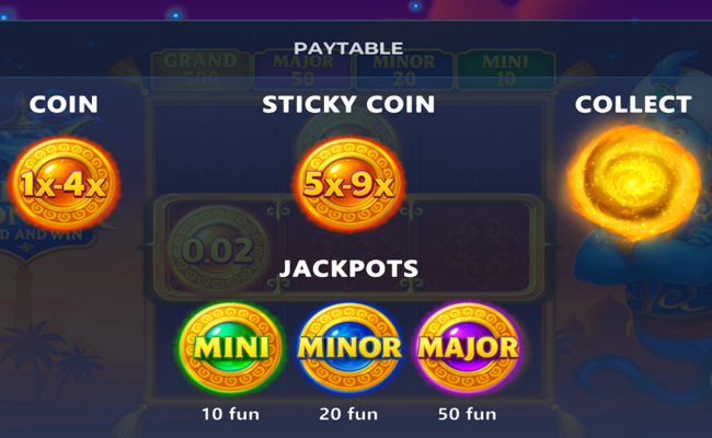 djinns wonder paytable 1