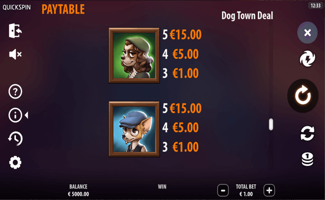 dog town deal paytable 2
