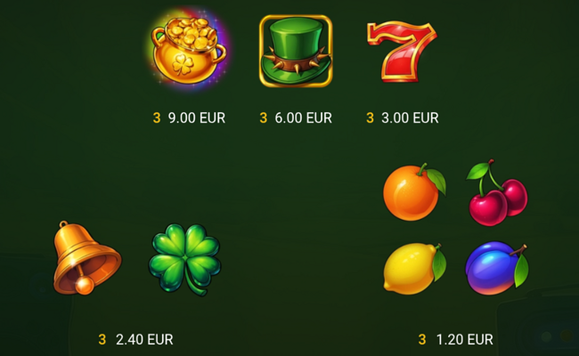 dr luck golden rock paytable