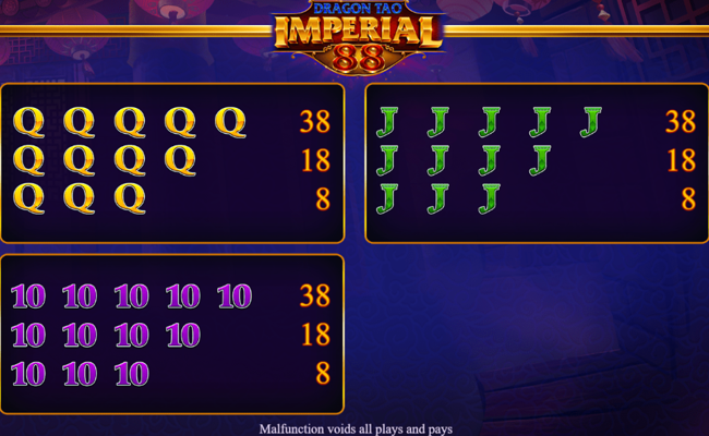 dragon tao imperial 88 paytable 3