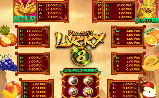 dragons lucky eight paytable