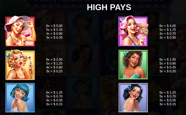 dreamy divas paytable 2