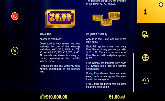 easy cash paytable 2