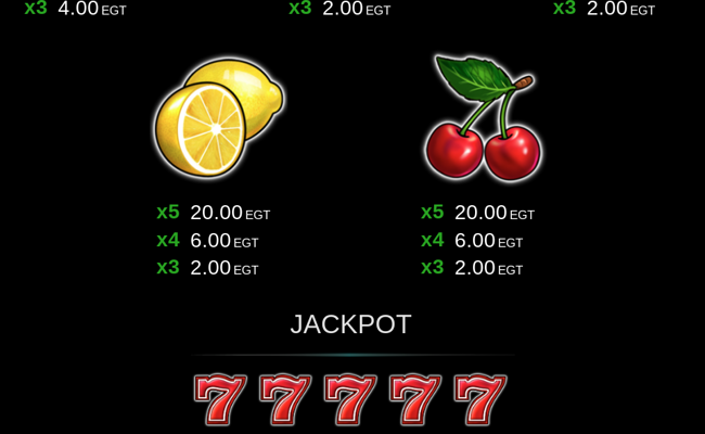egt digital burning hot jackpot paytable 4