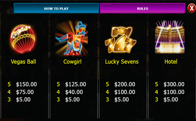 electric nights paytable