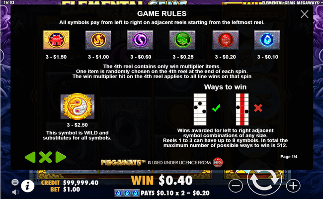 elemental gems megaways 1