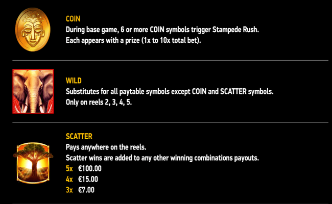 elephant stampede paytable