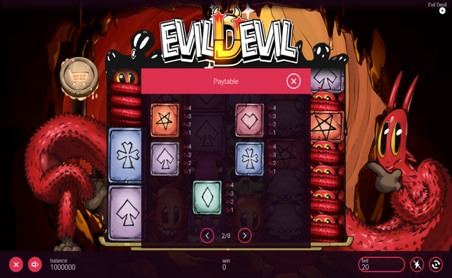 evil devil paytable 2