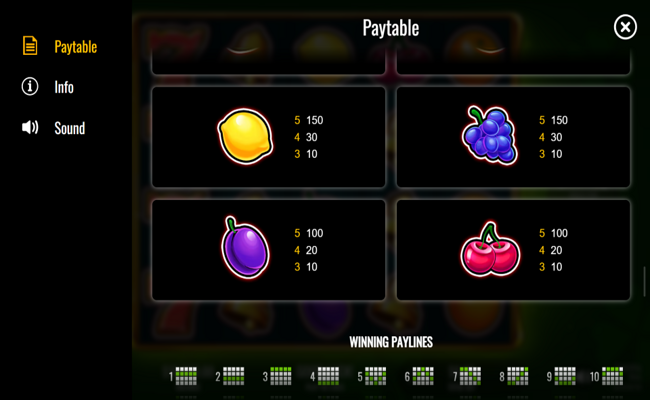 expanding wins paytable 2