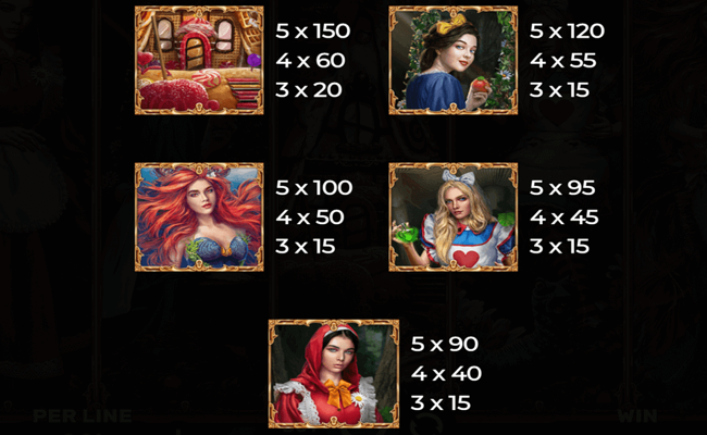 fairytale beauties paytable 1
