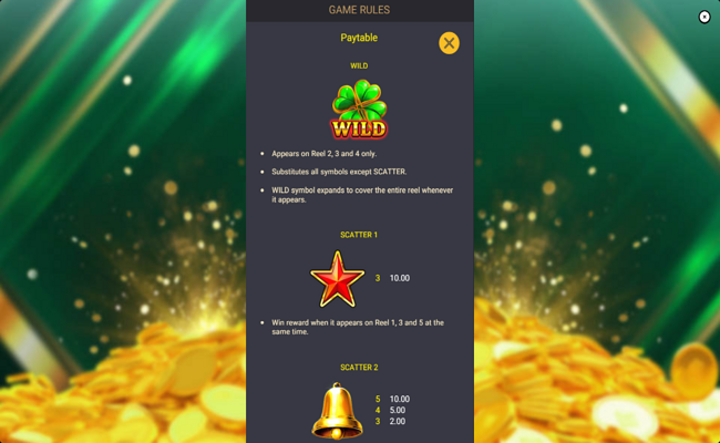 fiery sevens hot 50 paytable 1