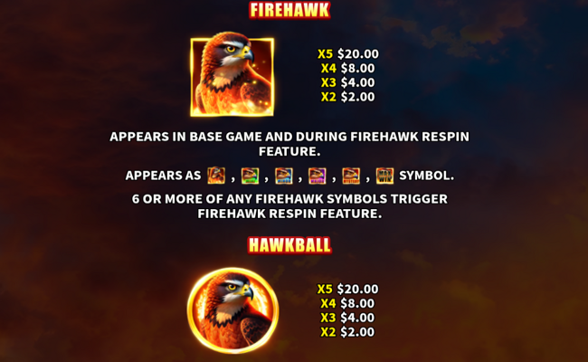 firehawk flames paytable