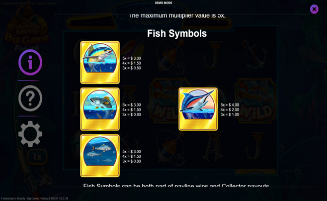 fishermans bounty big game fishing paytable 2