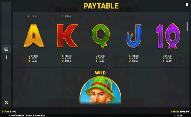 fishin frenzy bubble bonanza paytable 2