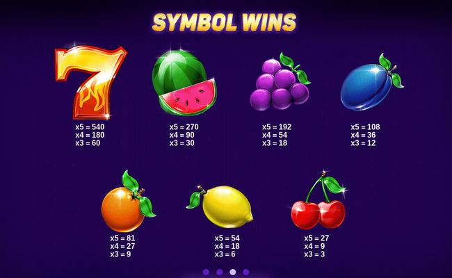 five star paytable
