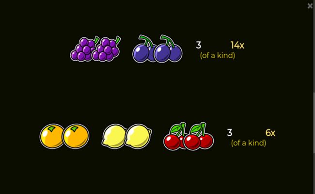 flaming fruit paytable2