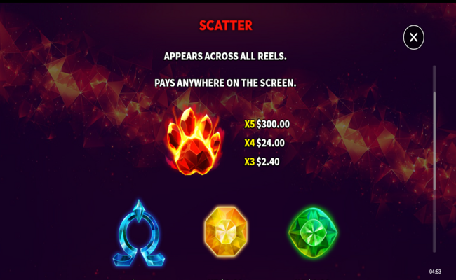 flaming jaguar paytable 2