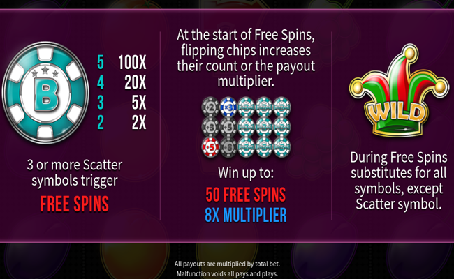 flip the chip paytable 1